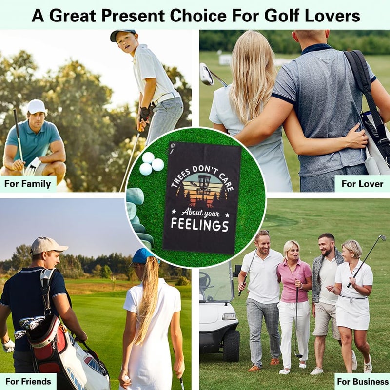 Msticey Tree Don't Care About Your Feelings Printed Microfiber Towel, Disc Golfer Gift for Dad, Father's Day, Disc Golf Accessories - Image 5